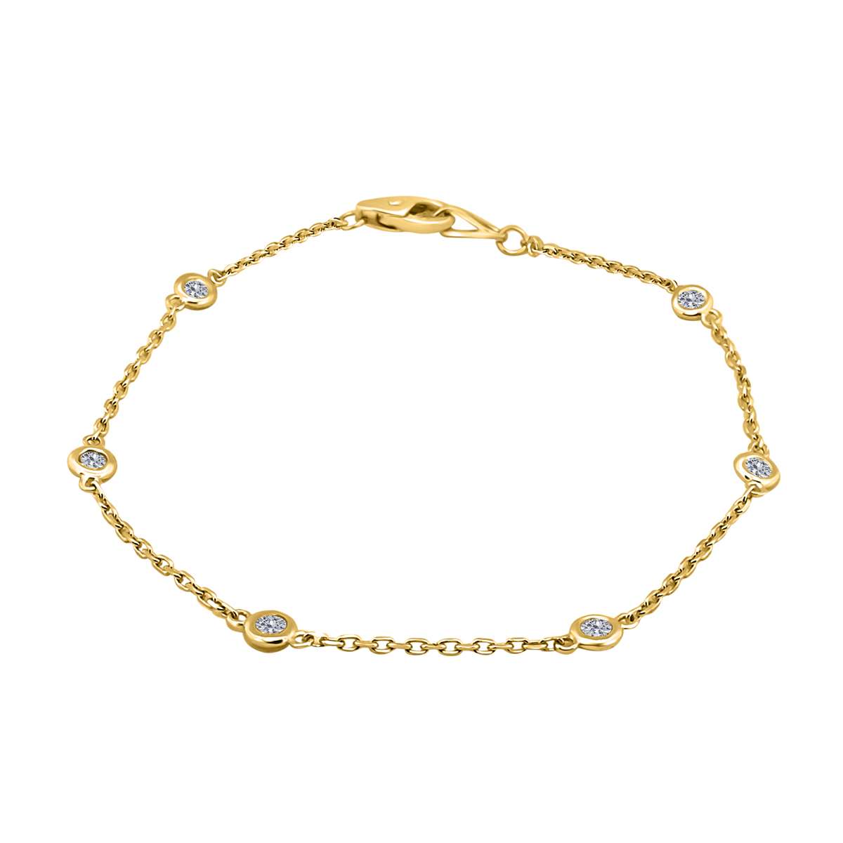 0.25 Carat Classic Genuine Diamond On The Chain Bracelet In 14K White Yellow & Rose Gold