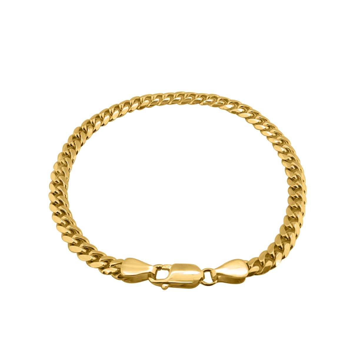 MauliJewels 5MM Miami Curb Link/Cuban Link 8.5" Bracelet in Sterling Silver & 14K Solid Gold Plated