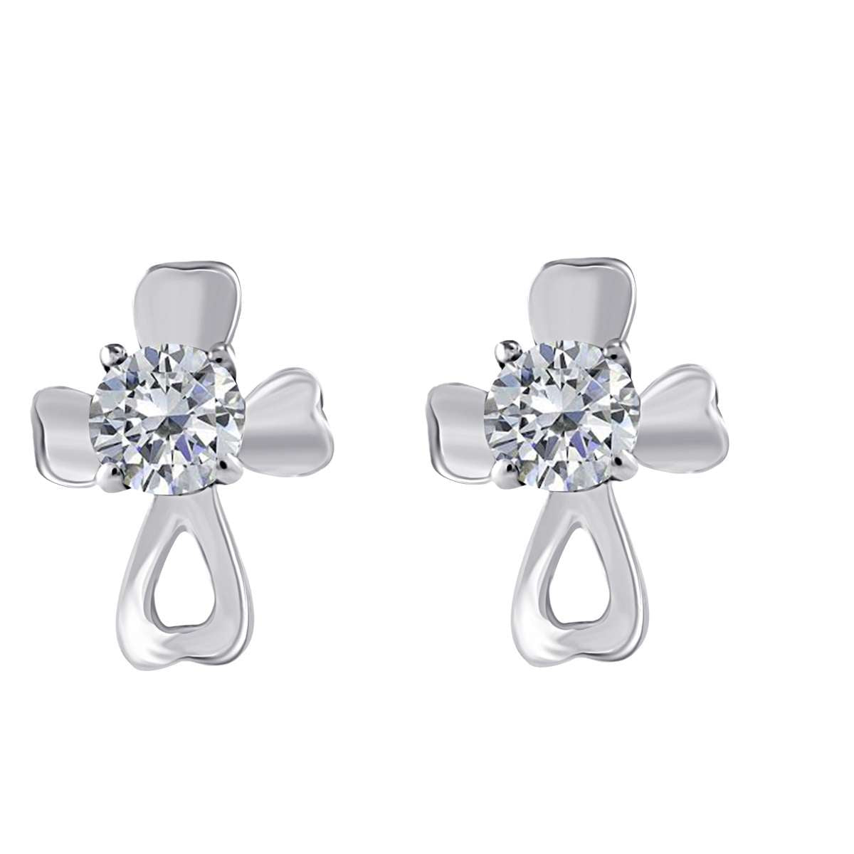 MAULIJEWELS 0.25 Carat Diamond Sparkly Stud Earring For Women in 14K Rose White & Yellow Gold With Secure Backs