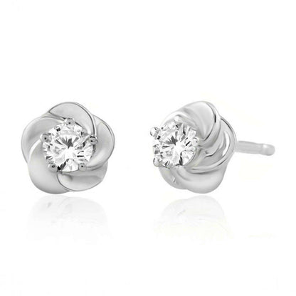 0.25 Carat Diamond Stud Earrings For Women In 14K Rose White & Yellow Gold With Secure Push Back