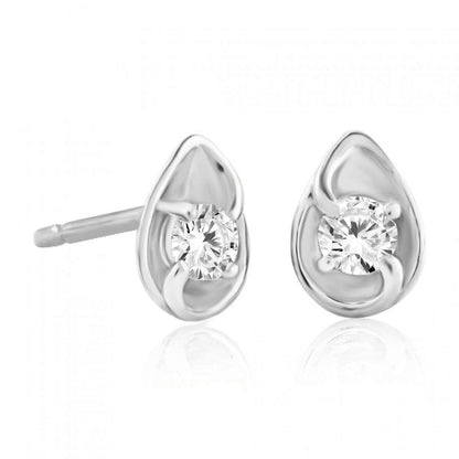 1/4 Carat Round Shape Diamond ( H-I/ I1-I2 ) Stud Earrings For Women In 14K Solid White Rose & Yellow Gold