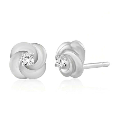 0.10 Carat Diamond Stud Earrings 14K Solid Rose White & Yellow Gold 4 Prong-Setting Genuine Diamond Mauli Jewels