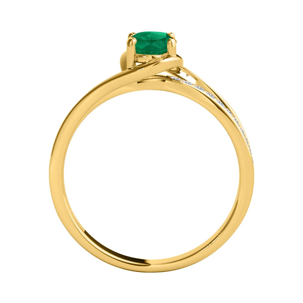 Wave-Inspired Beauty: Maulijewels 0.95 Carat Oval Shape Emerald & Round White Diamond Gemstone Ring in Prong-Setting 14K White,Yellow and Rose Gold