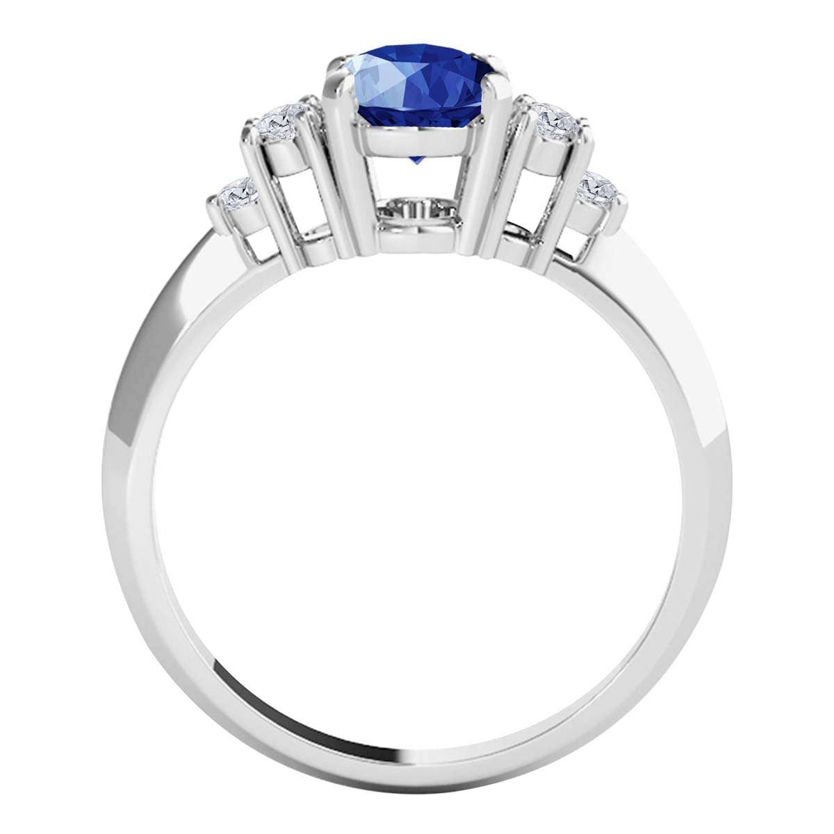 Mauli Jewels: Exquisite 1.05 Carat Oval Shape Sapphire & Round White Diamond Gemstone Ring with Prong-Setting Design in 10K White, Yellow, and Rose Gold