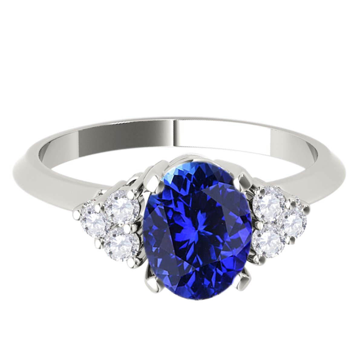 Mauli Jewels: Exquisite 1.05 Carat Oval Shape Tanzanite & Round White Diamond Gemstone Ring with Prong-Setting Design in 10K White, Yellow, and Rose Gold