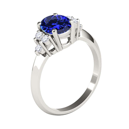 Mauli Jewels: Exquisite 1.05 Carat Oval Shape Tanzanite & Round White Diamond Gemstone Ring with Prong-Setting Design in 10K White, Yellow, and Rose Gold