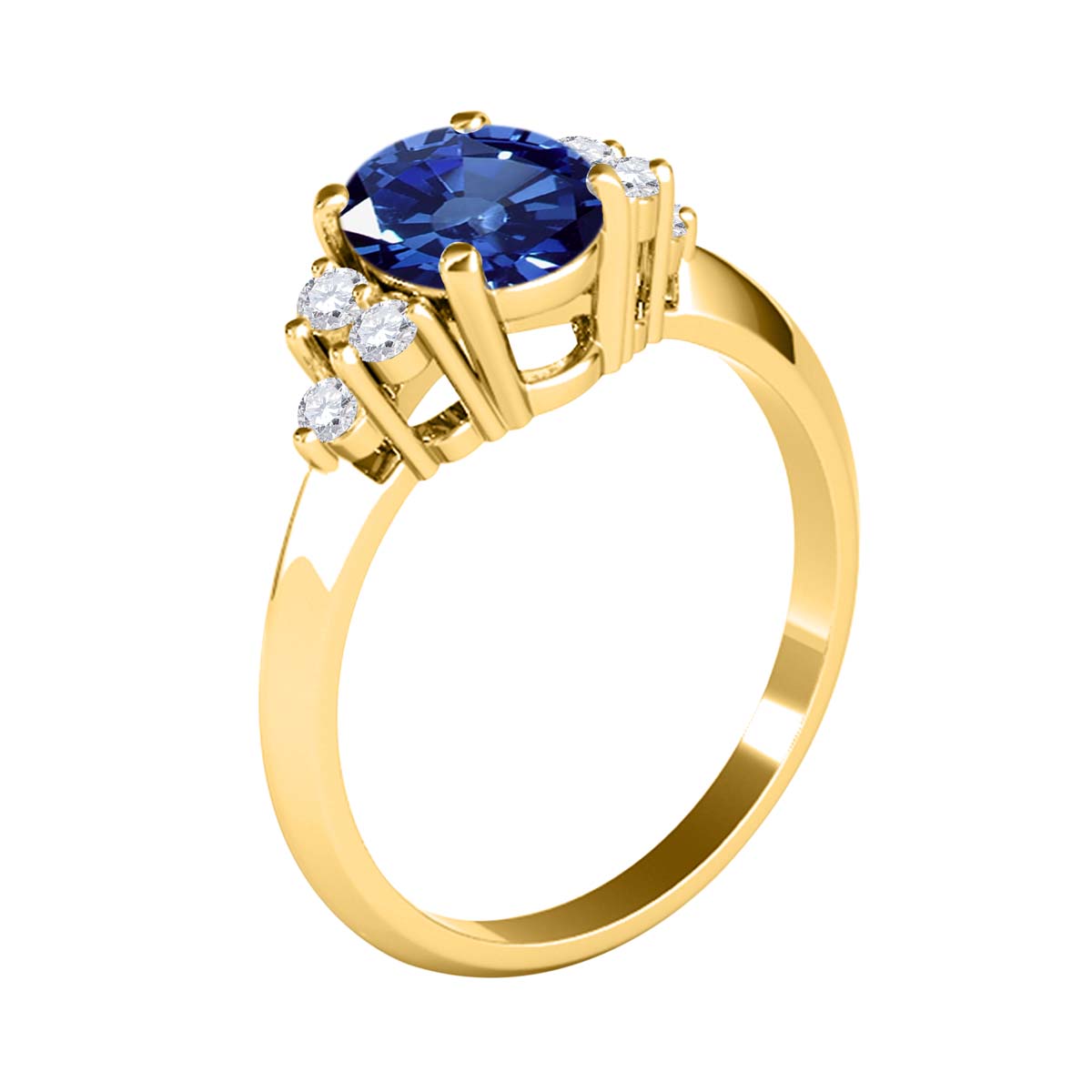 Mauli Jewels: Exquisite 1.05 Carat Oval Shape Sapphire & Round White Diamond Gemstone Ring with Prong-Setting Design in 10K White, Yellow, and Rose Gold