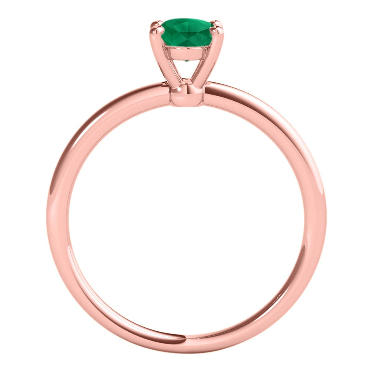 Mauli Jewels 1.75 Carat Oval Shape Emerald Gemstone Solitaire Ring in 14K White, Yellow, and Rose Gold