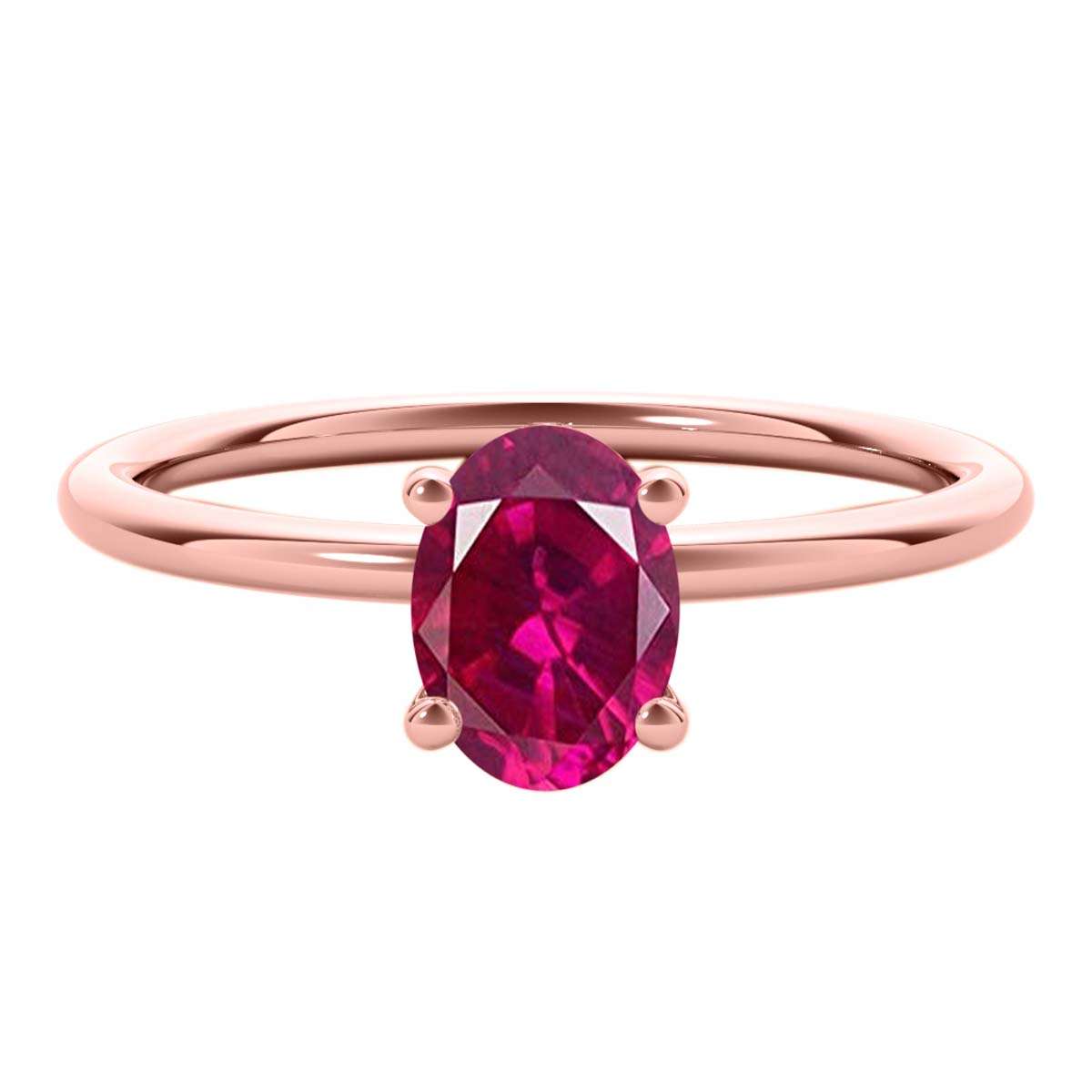 Mauli Jewels 1.75 Carat Oval-Shaped Ruby Gemstone Solitaire Ring in 14K White, Yellow, and Rose Gold Mauli Jewels