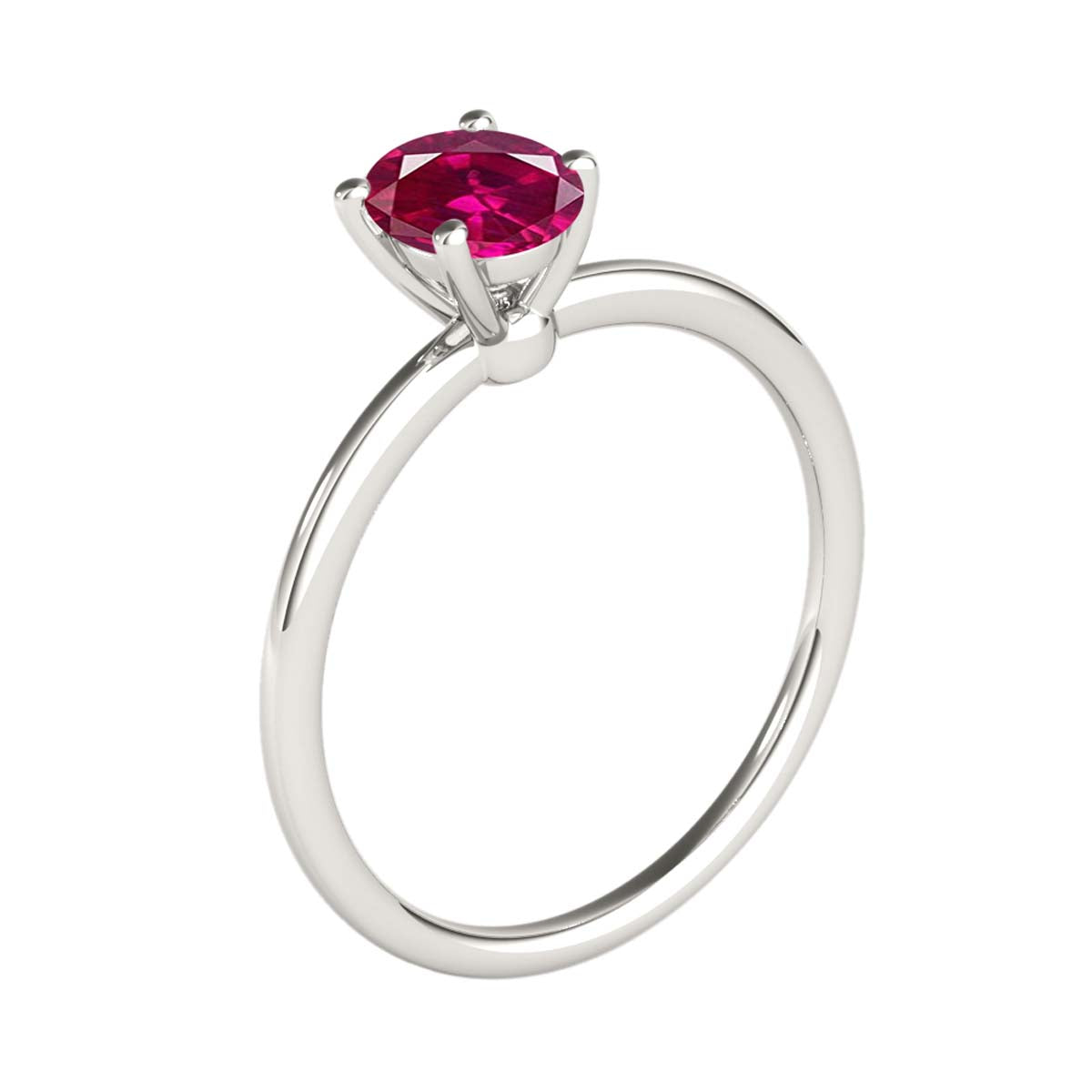 Mauli Jewels 1.75 Carat Oval Shape Ruby Gemstone Solitaire Ring in 14K White, Yellow, and Rose Gold