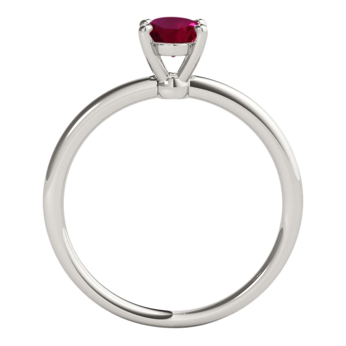 Mauli Jewels 1.75 Carat Oval Shape Ruby Gemstone Solitaire Ring in 14K White, Yellow, and Rose Gold