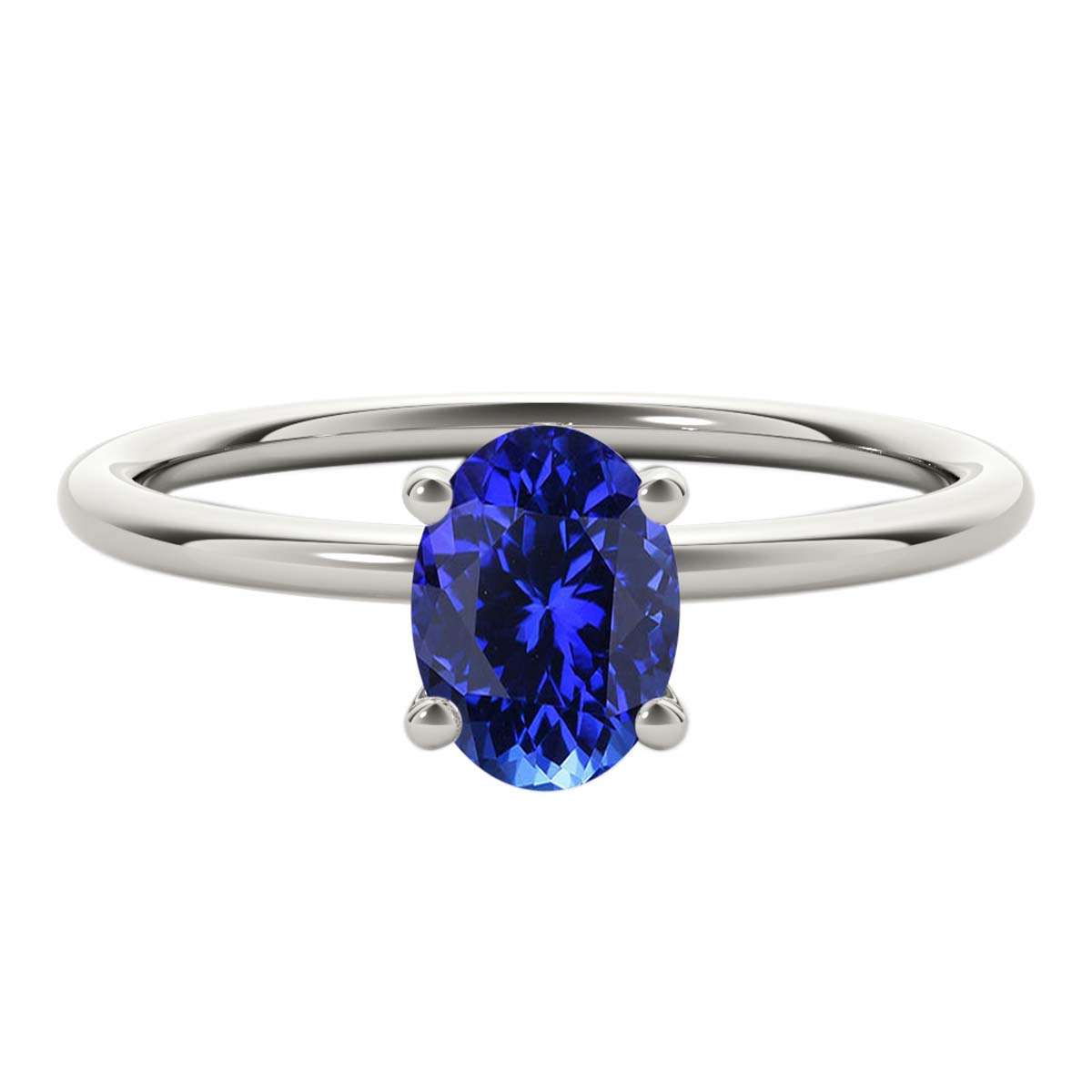 Mauli Jewels 1.75 Carat Oval Shape Tanzanite Gemstone Solitaire Ring in 14K White, Yellow, and Rose Gold