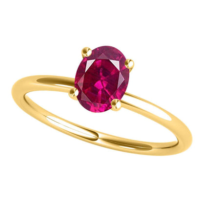 Mauli Jewels 1.75 Carat Oval-Shaped Ruby Gemstone Solitaire Ring in 14K White, Yellow, and Rose Gold Mauli Jewels