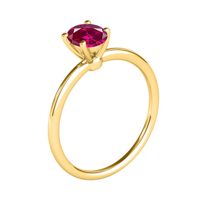 Mauli Jewels 1.75 Carat Oval-Shaped Ruby Gemstone Solitaire Ring in 14K White, Yellow, and Rose Gold Mauli Jewels