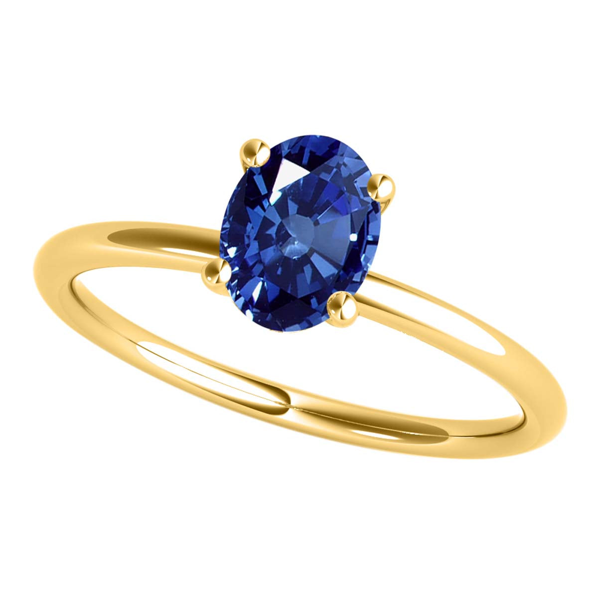 Mauli Jewels 1.75 Carat Oval Shape Sapphire Gemstone Solitaire Ring in 14K White, Yellow, and Rose Gold