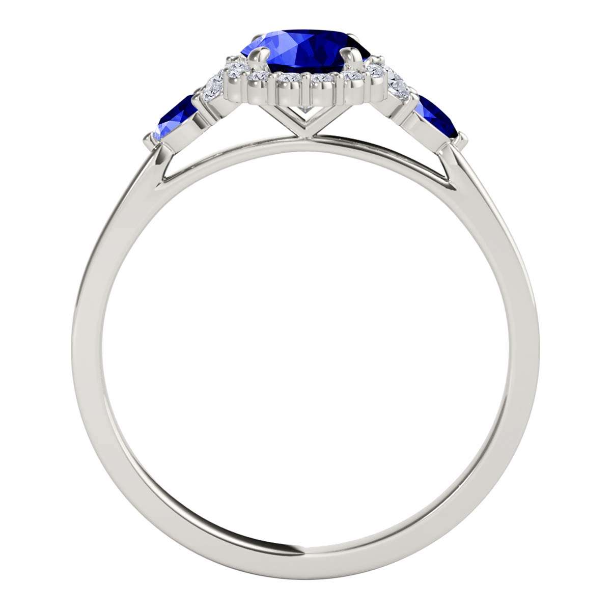 1.1 Carat Prong Set Natural Diamond & Oval/Pier Shape Tanzanite Gemstone Ring In 10K Rose White & Yellow Gold