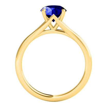 Mauli Jewels 1.00 Carat Round Shape Tanzanite Gemstone Prong Set Ring in 10K Rose, White, and Yellow Gold