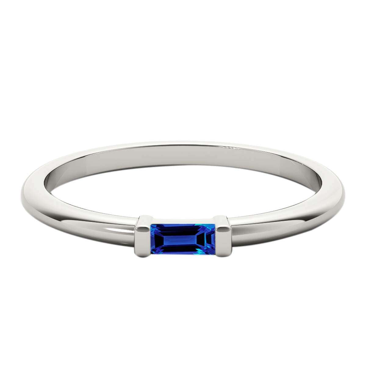 Mauli Jewels 0.15 Carat Baguette Cut Tanzanite Gemstone Prong Set Ring in 10K Rose, White, and Yellow Gold