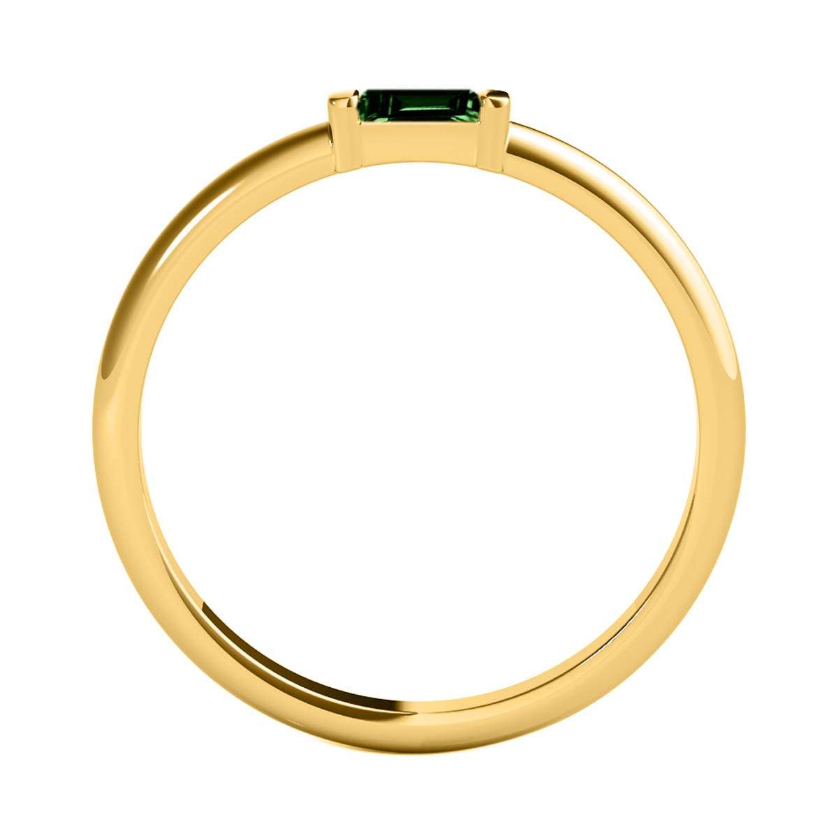 Mauli Jewels 0.15 Carat Baguette Cut Emerald Gemstone Prong Set Ring in 10K Rose, White, and Yellow Gold