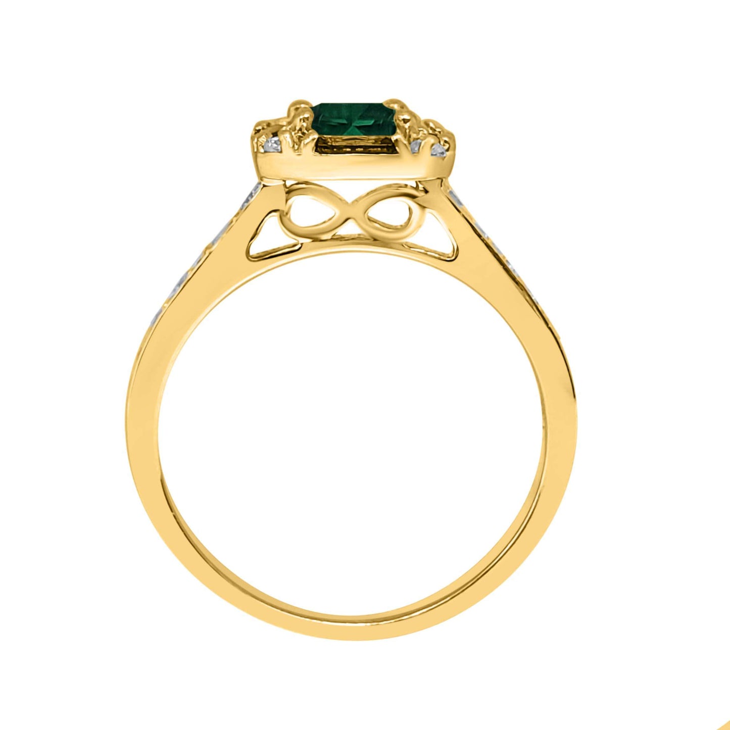 1.5 Carat Prong Set Natural Diamond & Baguette/Princess Cut Shape Emerald Gemstone Ring In 14K Rose White & Yellow Gold