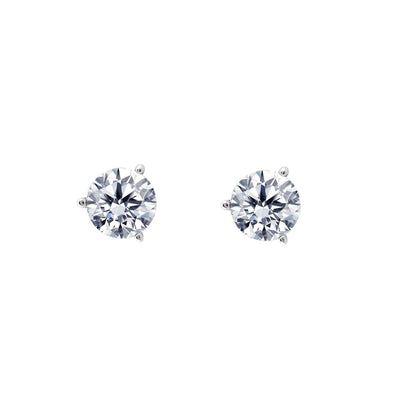 0.20 Carat 3 Prong Set Martini Stud Earrings For Women in 14K Rose White & Yellow Gold With Secure Push Back