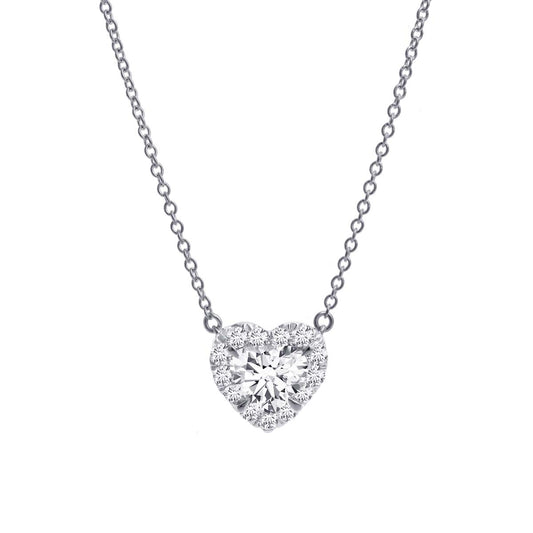 Mauli Jewels 1.00 Carat Heart Diamond Pendant Necklace for Women in 14K White Gold, E-F Color VS1 Clarity Elegant Jewelry Gift