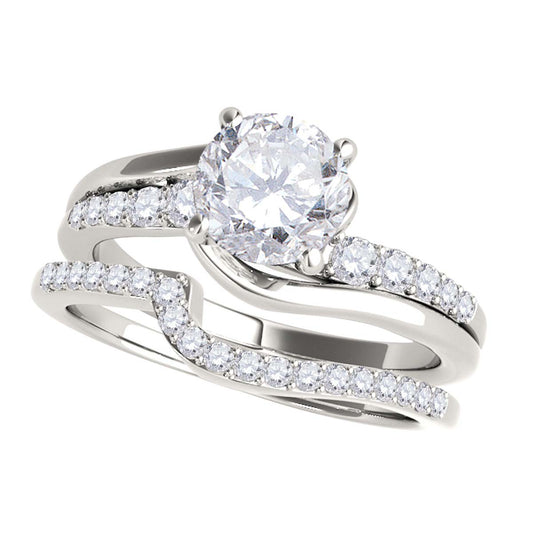 MauliJewels 1 Carat Halo Diamond Engagement Ring in 14K Rose White Yellow Gold | Natural Round Cut Diamond Bridal Ring | Prong Setting Women’s Ring