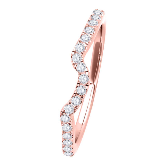 MauliJewels 0.12 Carat Natural Diamond Wedding Band Ring for Women | Prong Setting | 14K Rose, White & Yellow Gold | Classic Bridal Band