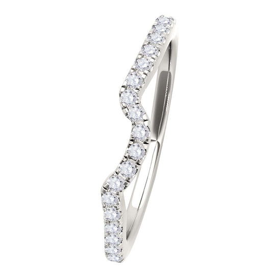 MauliJewels 0.12 Carat Lab Grown Diamond Wedding Band for Women, 10K White or Yellow Gold, 20 Stone Round Cut Prong Set Bridal Ring - Mauli Jewels