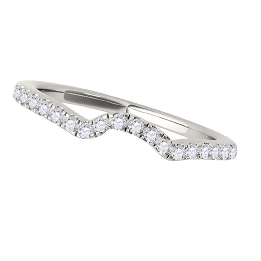MauliJewels 0.20 CT Lab Grown Diamond Wedding Band for Women, 10K White or Yellow Gold, 17 Stone Round Cut Prong Set Bridal Ring - Mauli Jewels