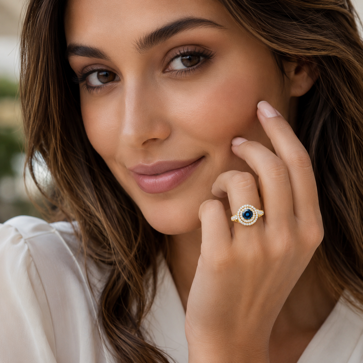 MauliJewels 2 Carat Blue Diamond and White Diamond Bridal Set for Women in 14K Rose, White and Yellow Gold Halo Split Shank Engagement Wedding Ring - Mauli Jewels