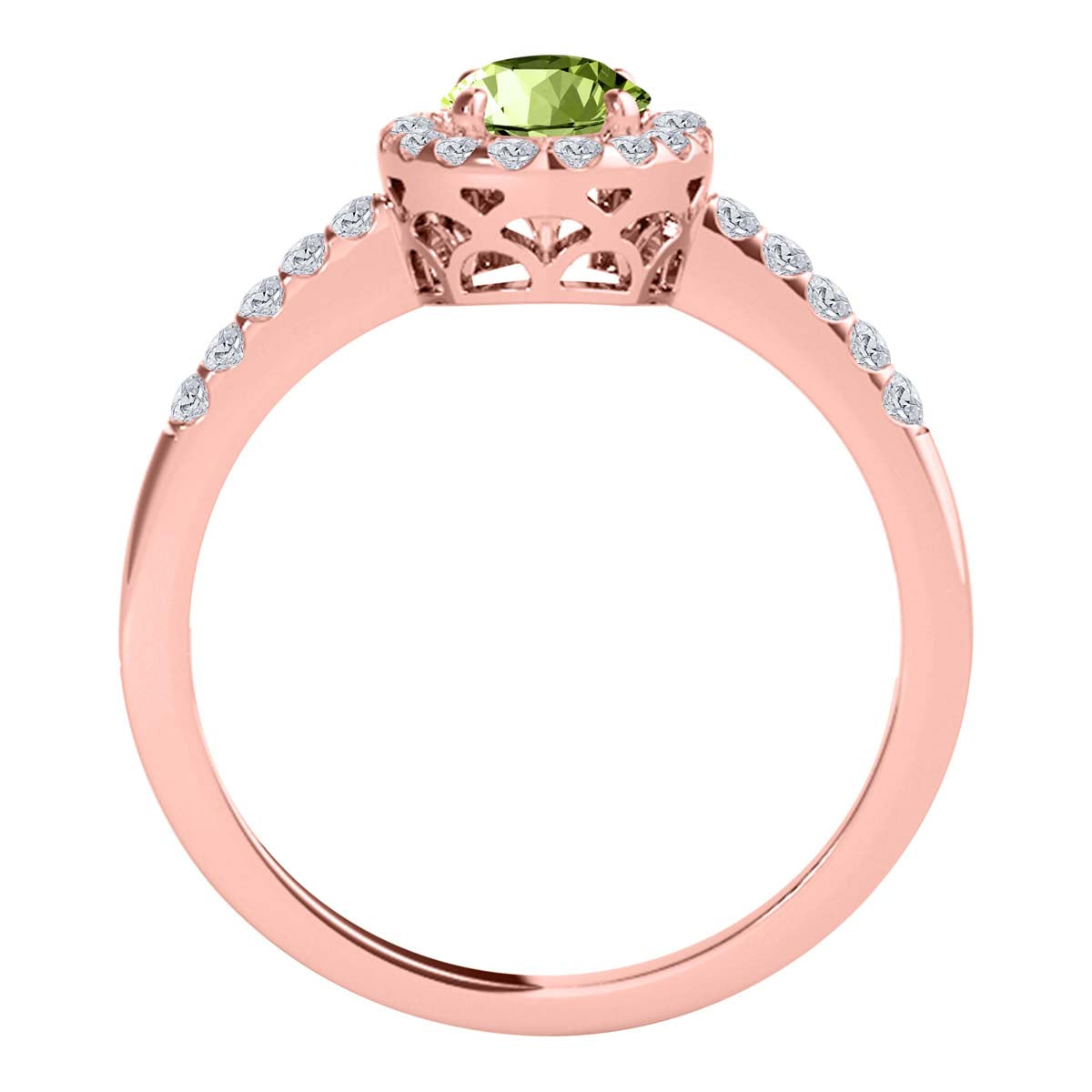 Mauli Jewels Green Amethyst Ring for Women in 10K Rose, White and Yellow Gold, 2.50 Carat Oval Green Amethyst and Diamond Ring, Antique Style Gemstone Ring, Birthstone Jewelry Gift (Copy) - Mauli Jewels