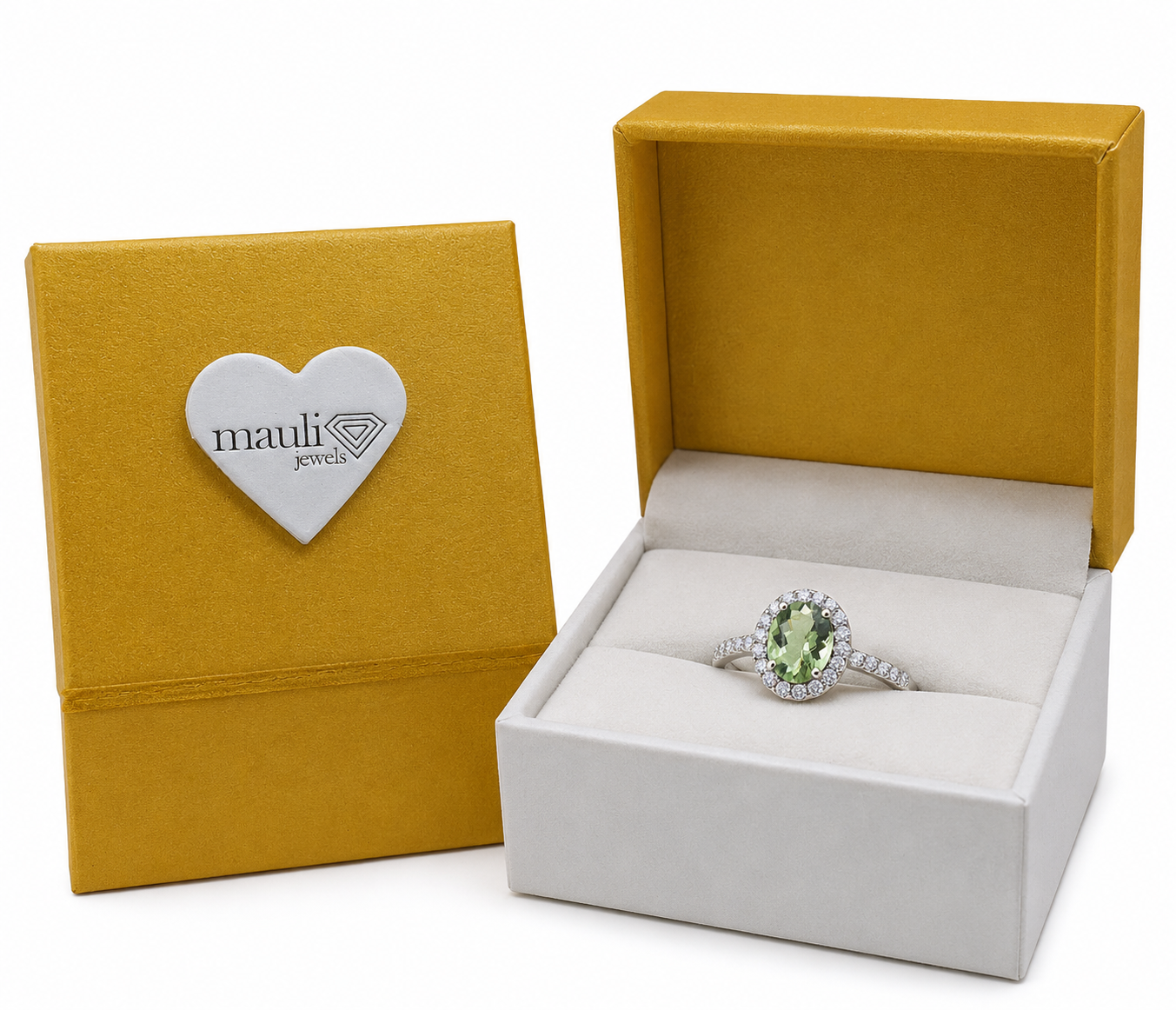 Mauli Jewels Green Amethyst Ring for Women in 10K Rose, White and Yellow Gold, 2.50 Carat Oval Green Amethyst and Diamond Ring, Antique Style Gemstone Ring, Birthstone Jewelry Gift (Copy) - Mauli Jewels