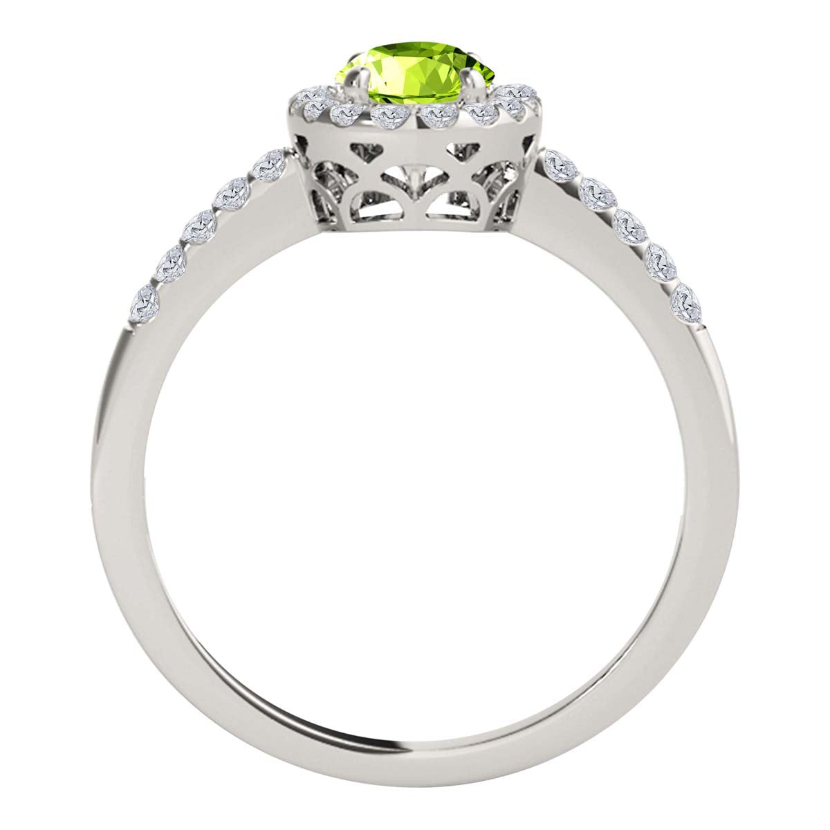 Mauli Jewels Peridot Ring for Women in 10K Rose, White and Yellow Gold, 2.50 Carat Oval Peridot and Diamond Ring, Antique Style Gemstone Ring, Birthstone Jewelry Gift - Mauli Jewels