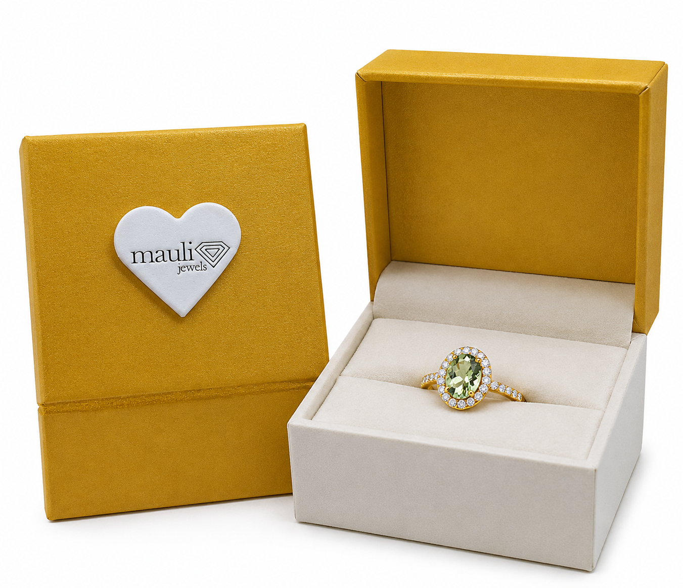 Mauli Jewels Green Amethyst Ring for Women in 10K Rose, White and Yellow Gold, 2.50 Carat Oval Green Amethyst and Diamond Ring, Antique Style Gemstone Ring, Birthstone Jewelry Gift (Copy) - Mauli Jewels