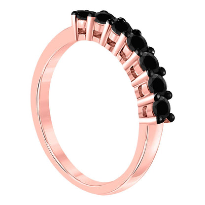 MauliJewels Radiant Royalty: Finger Rings for Women: Luxurious 7-Diamond Crown Ring with total 0.25 Carat Natural Black Diamonds in 10K Yellow, White, and Rose Gold - Ideal for Engagement, Anniversary, and Special Occasions