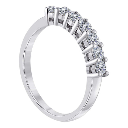 MauliJewels Radiant Royalty: Finger Rings for Women: Luxurious 7-Diamond Crown Ring with total 0.25 Carat Natural White Diamonds in 10K Yellow, White, and Rose Gold - Ideal for Engagement, Anniversary, and Special Occasions