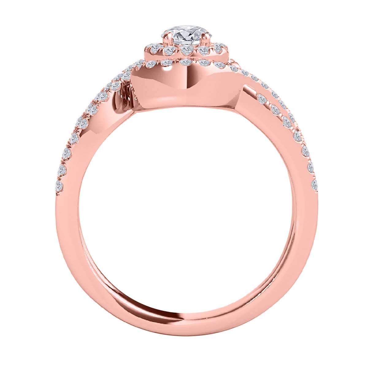 MauliJewels Radiant Tri-Gold Brilliance: 0.55 Carat Natural Diamond Ring for Special Occasions, Celebrating Women's Elegance. Crafted in 14K Yellow, White, and Rose Gold with a 0.25 Carat Center Stone and 0.31 Carat Sparkling Side Diamonds