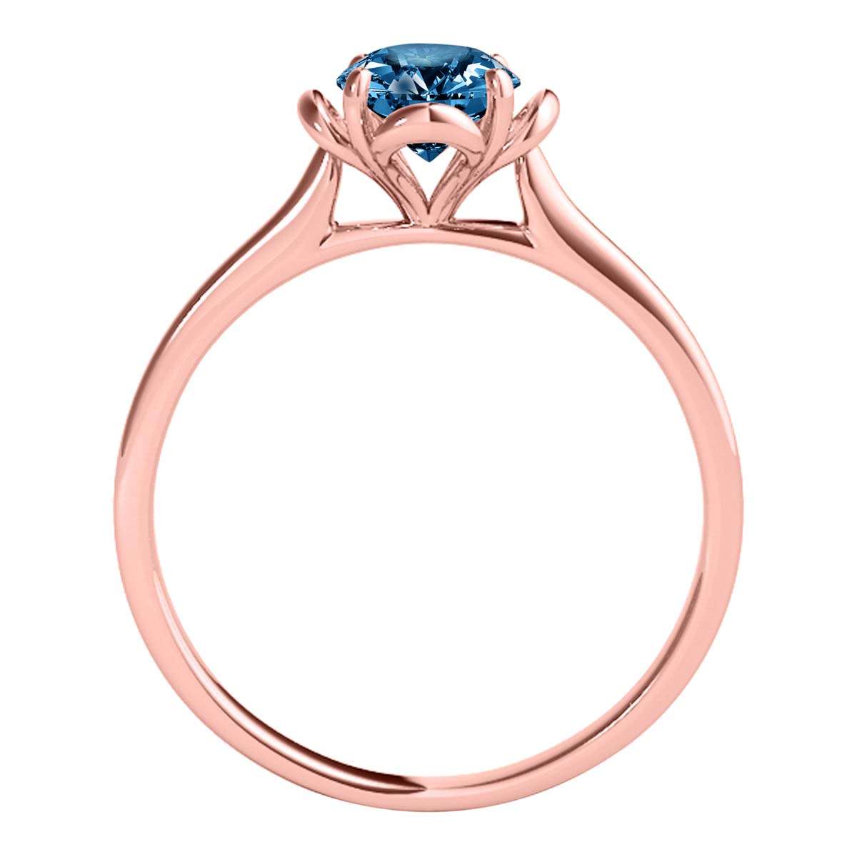 0.35 Carat Solitaire Blue Diamond Engagement Wedding Ring In 10K Solid Rose White & Yellow Gold