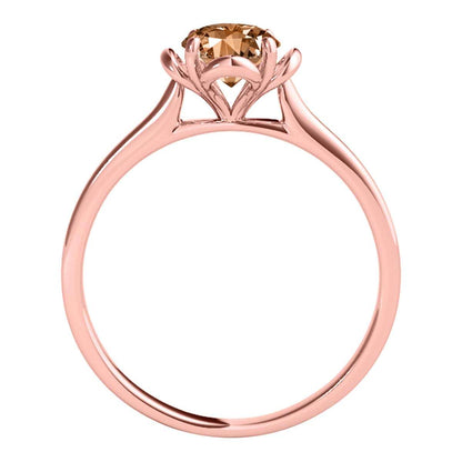 0.45 Carat Solitaire Morganite Engagement Wedding Ring In 10K Solid Rose White & Yellow Gold