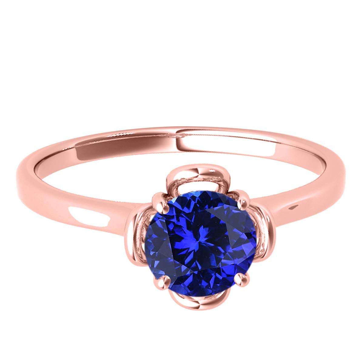 0.45 Carat Solitaire Tanzanite Engagement Wedding Ring In 10K Solid Rose White & Yellow Gold