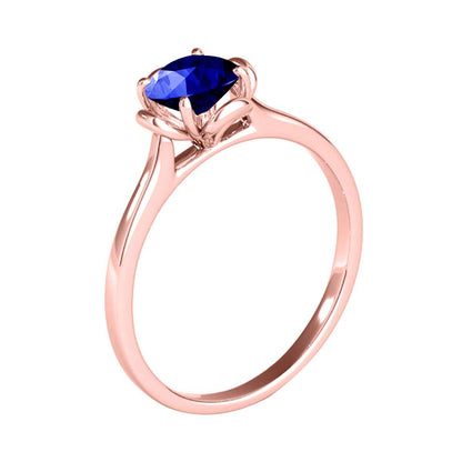 0.45 Carat Solitaire Tanzanite Engagement Wedding Ring In 10K Solid Rose White & Yellow Gold