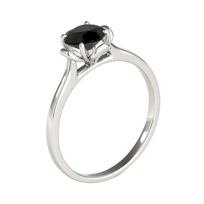 0.35 Carat Solitaire Black Diamond Engagement Wedding Ring In 10K Solid Rose White & Yellow Gold