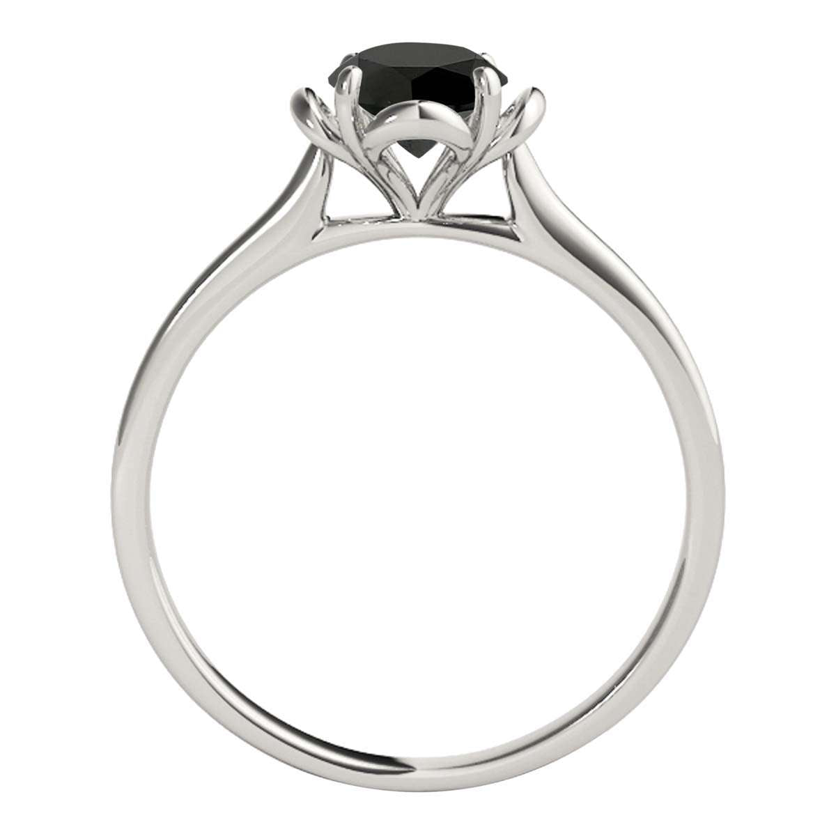 0.35 Carat Solitaire Black Diamond Engagement Wedding Ring In 10K Solid Rose White & Yellow Gold