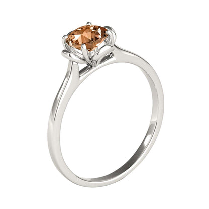 0.45 Carat Solitaire Morganite Engagement Wedding Ring In 10K Solid Rose White & Yellow Gold