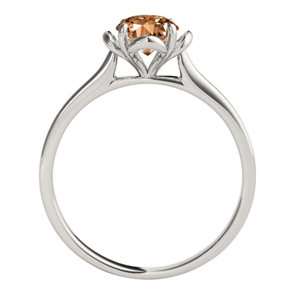 0.45 Carat Solitaire Morganite Engagement Wedding Ring In 10K Solid Rose White & Yellow Gold