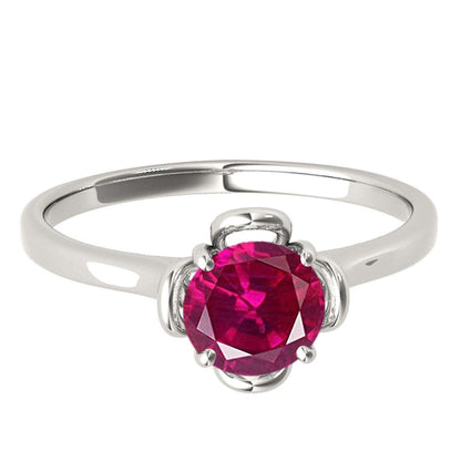 0.45 Carat Solitaire Ruby Engagement Wedding Ring In 10K Solid Rose White & Yellow Gold