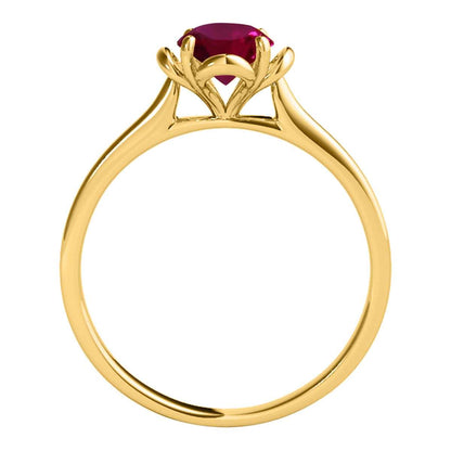 0.45 Carat Solitaire Ruby Engagement Wedding Ring In 10K Solid Rose White & Yellow Gold