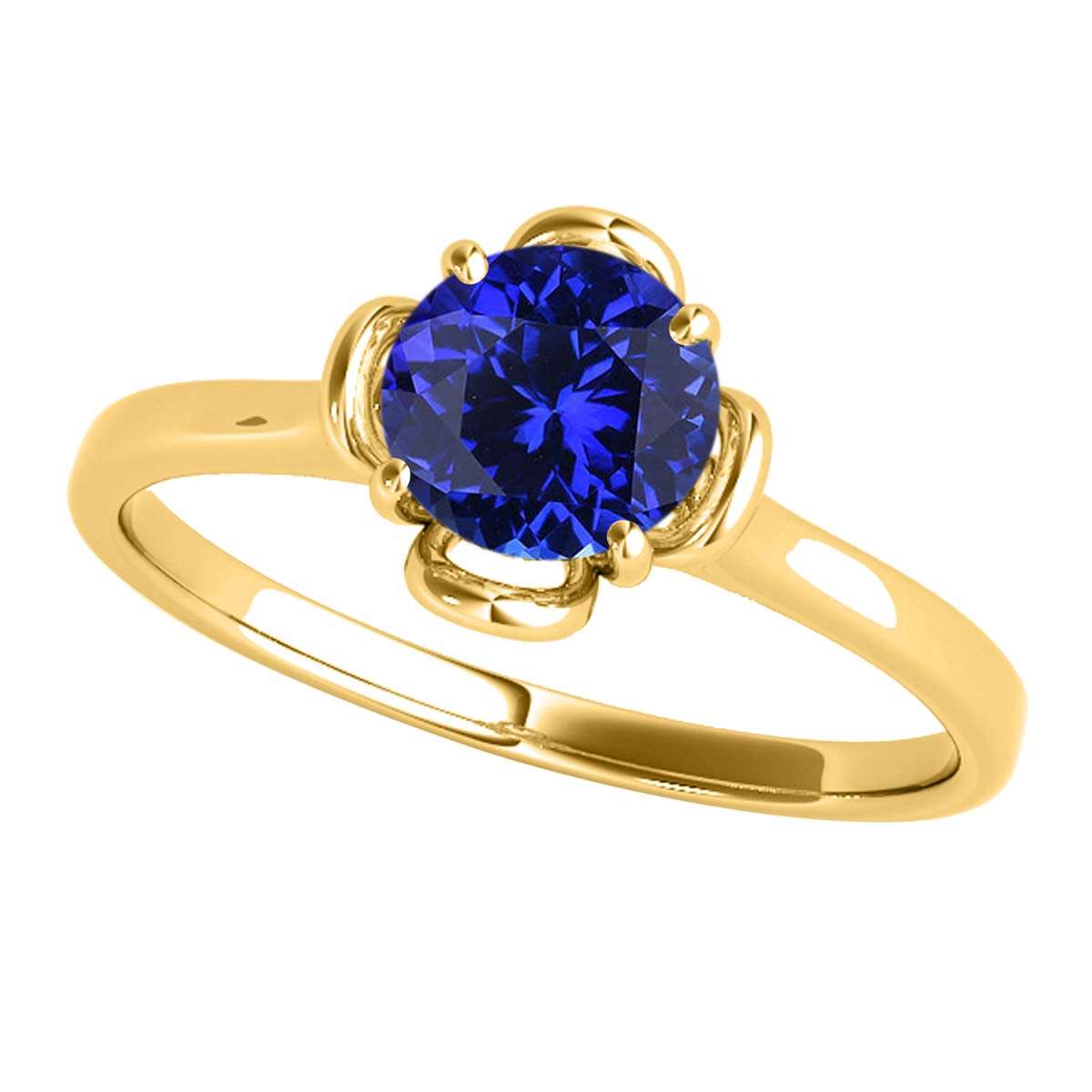 0.45 Carat Solitaire Tanzanite Engagement Wedding Ring In 10K Solid Rose White & Yellow Gold