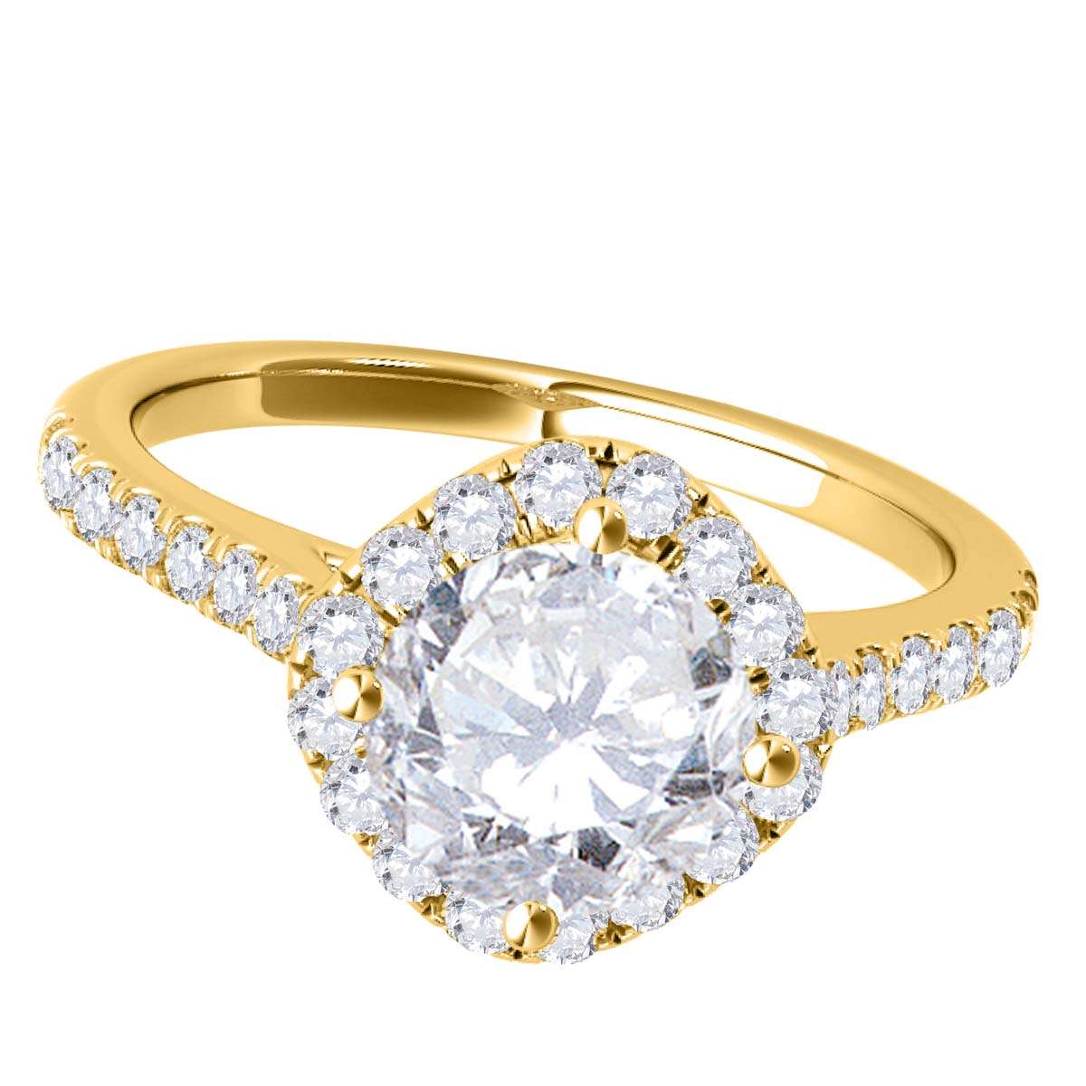 1.00 Carat  Halo Diamond Engagement Wedding Ring In 14K Solid Rose White & Yellow Gold